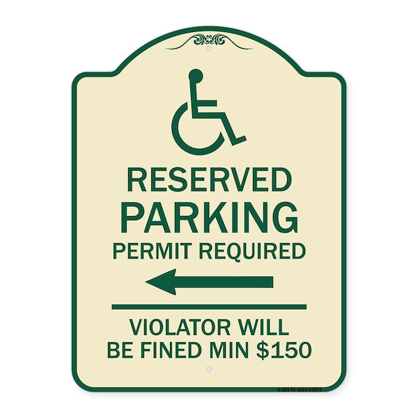 Signmission Modern Isa Connecticut Reserved Parking Permit Required Violators Fin Alum, 24" x 18", TG-1824-23873 A-DES-TG-1824-23873 - main